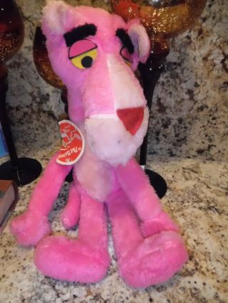 Pink Panther 15 " Stuffed Animal Vintage 1976 With Half Of The Tag
