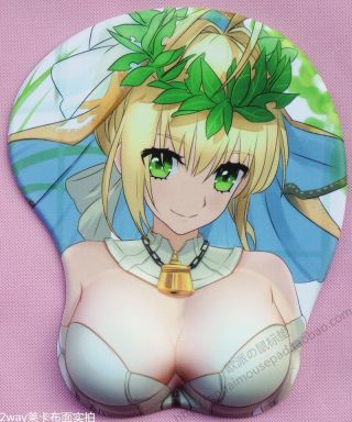 Fate/extra Saber Nero Mousepad 3d Chest Silicone Wrist Rest Mouse Mat Nm471
