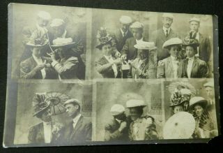 Vtg Antique 1900s 1910s Rppc Comic Arcade Photo Postcard Love Romance Couples