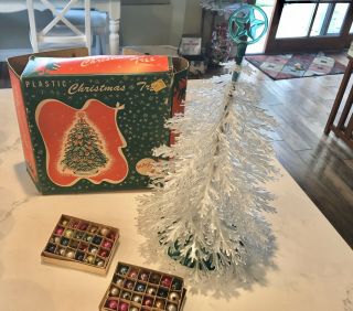 Vintage 1949 Plasco Table Top Plastic Christmas Tree With Box