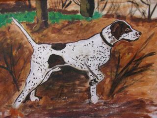 Vintage Dog Sport Painting Pointer 50 