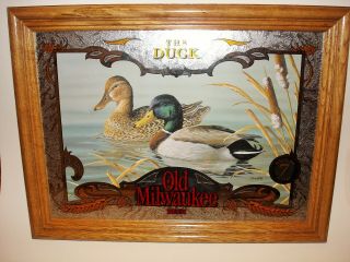 Old Milwaukee Beer " The Duck " Mirror (wildlife Series 7)