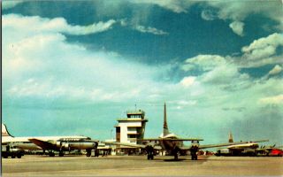 Vintage Postcard Stapleton Airfield Denver Co Colorado United Airline Plane P - 21