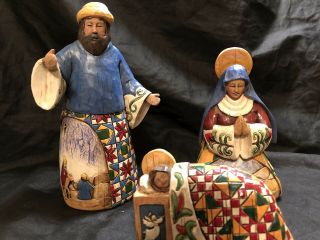 2003 Jim Shore Heartwood Creek Nativity Holy Family - 113254 Joy To The World