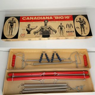 Weider Canadiana Champion Big " 16 " Home Gym Expander Set Exerciser Vintage