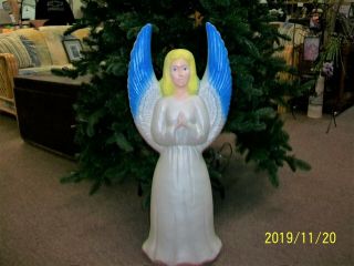 1988 Vintage Union Products Lighted Blow Mold Angel Christmas 31in Leominister
