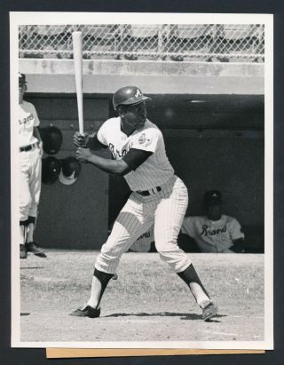 1973 Hank Aaron Braves Star Vintage Baseball Batting Photo