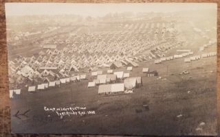 1908 Army Camp Of Instruction Fort Riley Ks Kansas Rppc Photo Pc Manhattan Area