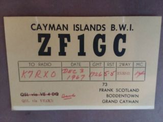 Zf1gc - Boddentown,  Grand Cayman Island - Frank Scotland - 1967 - Qsl