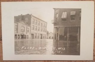 Flood Of 1915 Blanchardville Wi Wisconsin Rppc Real Photo National Mfg Co Front