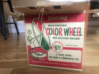 Vintage Penetray Motorized Aluminum Christmas Tree Color Wheel 12 
