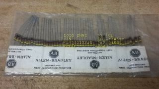 Pack Of Old Vintage Nos Allen Bradley 1k 1/2w Carbon Comp Resistor