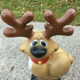 Vintage General Foam Blowmold Smiling Reindeer Christmas Yard Decor 27 
