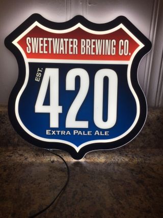 Sweetwater Brewing Co.  420 Extra Pale Ale Led Pub Sign.  13x13 Man Cave Sign.