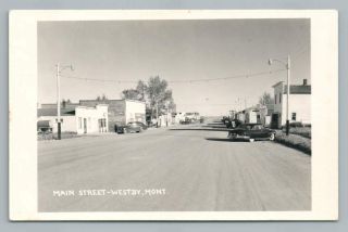 Main Street Westby Montana Rppc Vintage Photo Sheridan County Mt 1950s