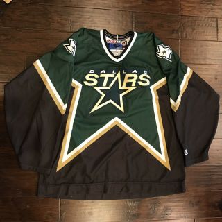Vintage 90s Dallas Stars Ccm Nhl Hockey Sewn Jersey Mens Xxl Black Green
