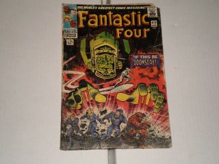 Fantastic Four 49 Marvel Comics 1966 1st Full App Galactus Kirby Art Superheros