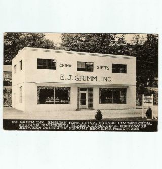 Vintage Postcard View Of Grimm China & Gift Shop Dunellen & Bound Brook N.  J.