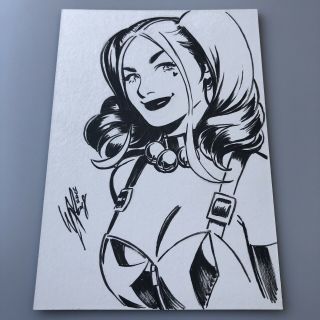 Harley Quinn Ink Sketch By Warren Louw Batman/joker