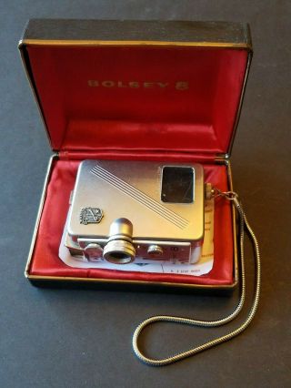 Vintage Bolsey 8 Sub Miniature 8mm Still Motion Picture Camera - Great Shape