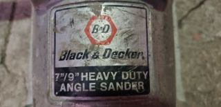 Vintage Black & Decker Heavy Duty 7 " /9’ Angle Grinder - Sander