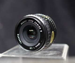 Vintage Nikon Series E 28MM F2.  8 Camera Lens For F Mount W/ Caps & Filter 2