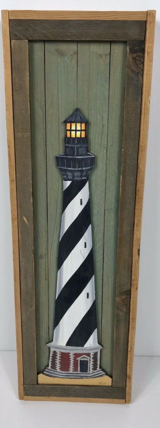 Cape Hatteras Lighthouse North Carolina Outer Banks Wood Art Unique Signed