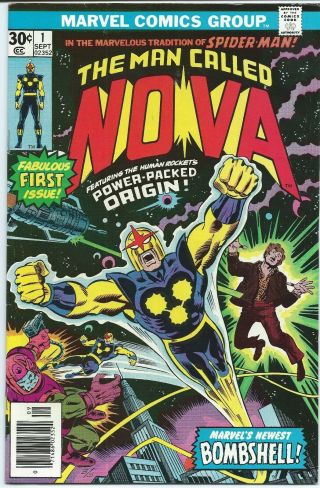 The Man Called Nova 1 Marvel Vf/nm 1976 1st App.  Richard Ryder Book