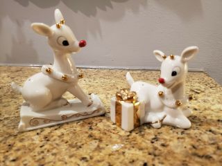 Lenox Rudolph The Red Nosed Reindeer Christmas Salt And Pepper Shaker Set