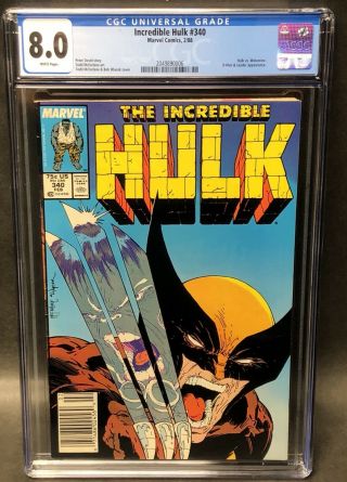 The Incredible Hulk 340 (marvel,  February 1988) Cgc 8.  0