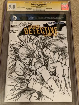 Detective Comics 20 Blank Cgc Ss 9.  8 Bane Sketch By Shelby Robertson Batman Dc
