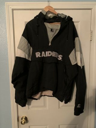Vintage Los Angeles Oakland Raiders Starter Parka Jacket Sz Xl