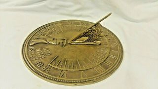 Vintage Brass Sundial Flora & Pauna Grow Old Along With Me The Best Is Yet To Be