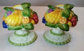 Fitz and Floyd Classic Calypso Tropical Fruit Taper Candle Holder 3