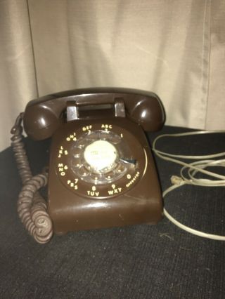 Vintage Rotary Chocolate Brown Telephone Itt