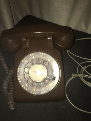 Vintage Rotary Chocolate Brown Telephone ITT 2