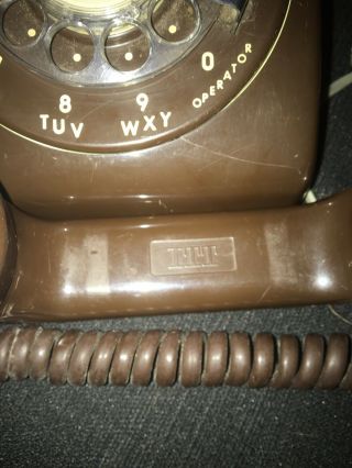 Vintage Rotary Chocolate Brown Telephone ITT 3