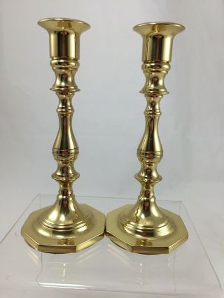Polished Baldwin Brass Candlesticks Forged In America Heavy 7 3/8”