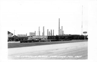 Vintage Rppc The Champlin Plant Carthage Texas Real Photo Postcard Oil Refinery