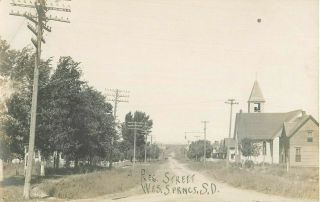 C1910 Res Street,  Wessington Springs,  South Dakota Real Photo Postcard/rppc