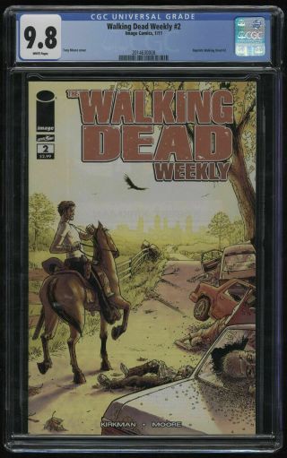 Walking Dead Weekly 2 Cgc 9.  8 White Pgs 2011 Tony Moore Cover Image 1st Glen