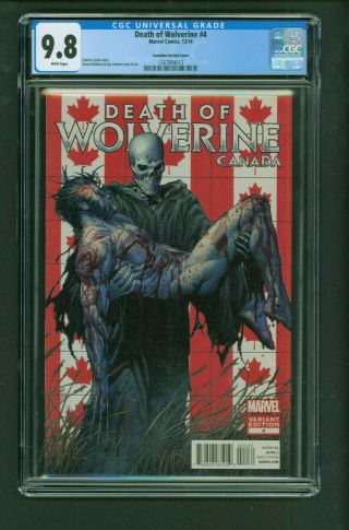 Death Of Wolverine 4 Cgc 9.  8 Canadian Mcniven Variant