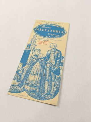 1950s Historic Alexandria Virginia Souvenir Tourist Map Leaflet Paper Ephemera