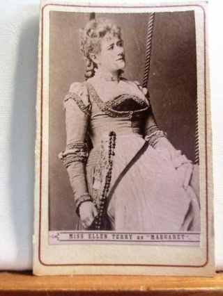 Antique Victorian Cdv Photo,  Music Hall Actress Ellen Terry As 