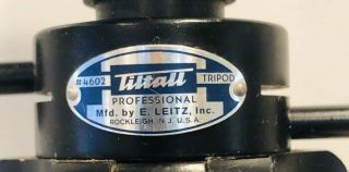 Vintage 71”Tiltall Professional Aluminum Camera Tripod 4602 Black.  E Leitz.  Inc 2