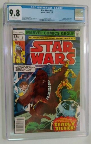 Star Wars 13 Cgc 9.  8 Wp Nm/mt Vol 1 Marvel Comics 1978 Chewbacca Luke Droids