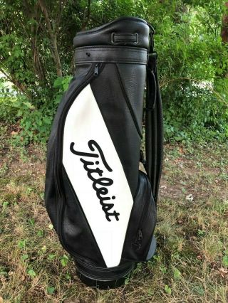 Titleist Staff Golf Bag Black White Cart 3 Way Divider Retro Vintage