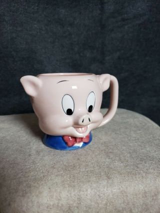 1989 Applause Warner Bros Looney Tunes Porky Pig Ceramic Coffee Cup Mug