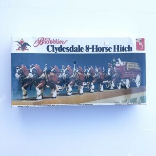 Vintage Budweiser Clydesdale 8 Horse Hitch Model Kit Nos