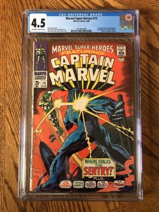 Marvel - Heroes 13 Cgc 4.  5 Vg,  1st Carol Danvers 2nd Captain Marvel 1968